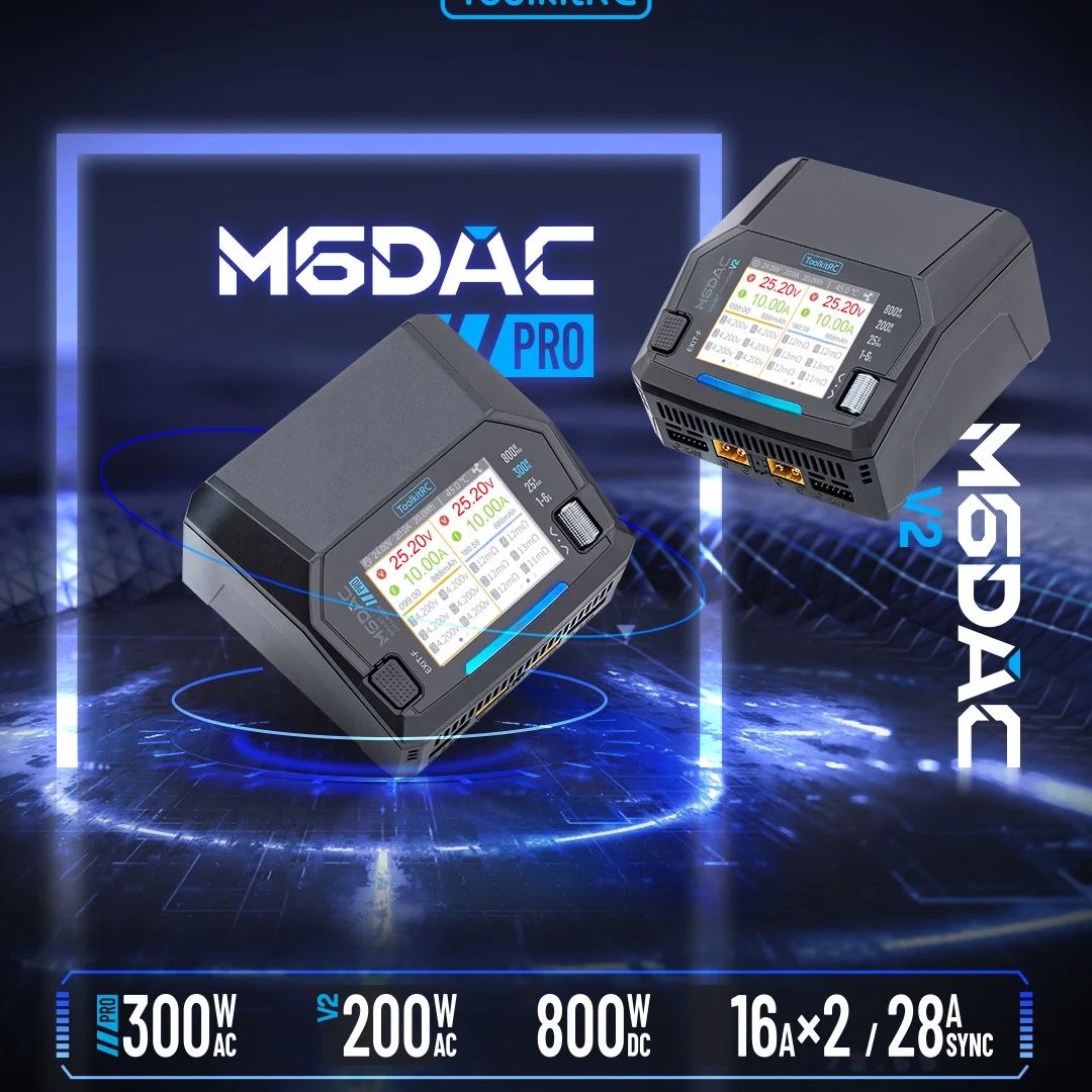 Toolkitrc M6Dac Smart Charger - شاحن وفاحص بطاريات ليثيوم بوليمر ذكي