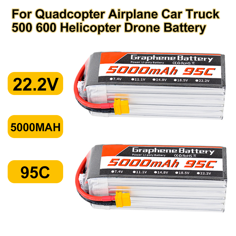 6S Lipo Battery 22.2V 5000Mah - بطارية ليثيوم بوليمر 95C 22.2 فولت
