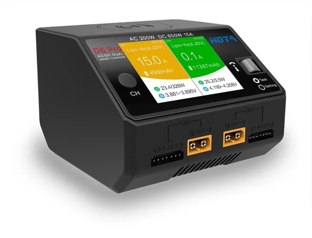 شاحن ذكي متعدد القنوات HOTA D6 - مراجعة Hota D6 Pro Dual Lipo Charger وسعره