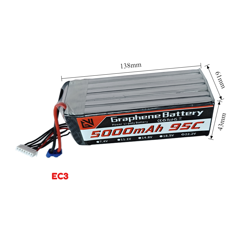 بطارية ليثيوم بوليمر عالية الس - مراجعة 6S Lipo Battery 22.2V 5000Mah وسعره