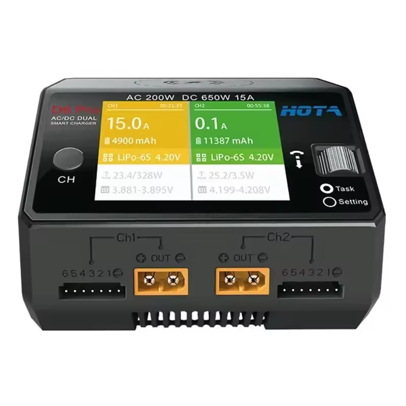 شاحن أصلي HOTA D6 Pro AC 200W  - مراجعة Hota D6 Pro Dual Lipo Charger وسعره